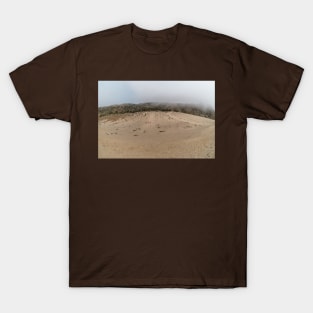 Panoramic Sandy Dune vista on a foggy day, near Point Mugu, California T-Shirt